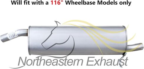Northeastern Exhaust | Stainless Steel Exhaust Muffler Tailpipe Assembly Compatible for Nissan Frontier 2003-2004 3.3L | Free Clamps Included | Automotive Replacement Part | 116" Wheelbase in Saudi Arabia