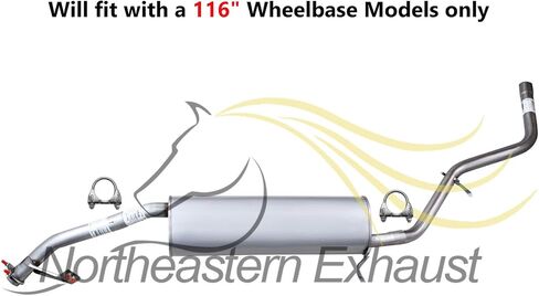 Northeastern Exhaust | Stainless Steel Exhaust Muffler Tailpipe Assembly Compatible for Nissan Frontier 2003-2004 3.3L | Free Clamps Included | Automotive Replacement Part | 116" Wheelbase in Saudi Arabia