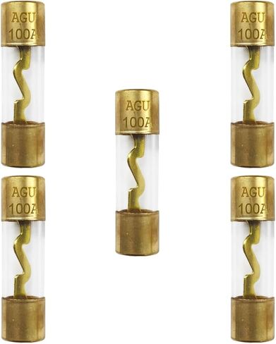 5PCS 80A AGU Fuse Gold Plated Glass Car Audio, 80 Amp Inline Fuses, Audio Stereo System Fuse for Car/Marine Audio Stereo Amplifier Power Protection (80A) in Saudi Arabia
