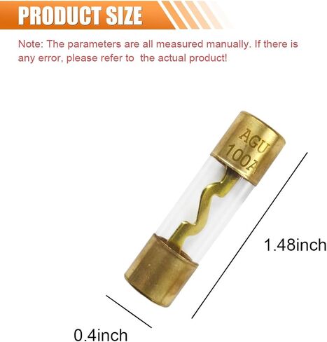 5PCS 80A AGU Fuse Gold Plated Glass Car Audio, 80 Amp Inline Fuses, Audio Stereo System Fuse for Car/Marine Audio Stereo Amplifier Power Protection (80A) in Saudi Arabia