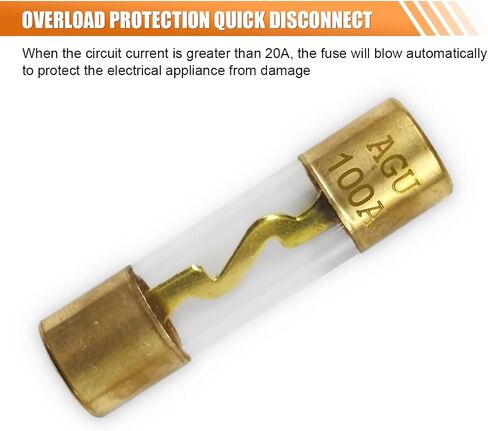 5PCS 80A AGU Fuse Gold Plated Glass Car Audio, 80 Amp Inline Fuses, Audio Stereo System Fuse for Car/Marine Audio Stereo Amplifier Power Protection (80A) in Saudi Arabia