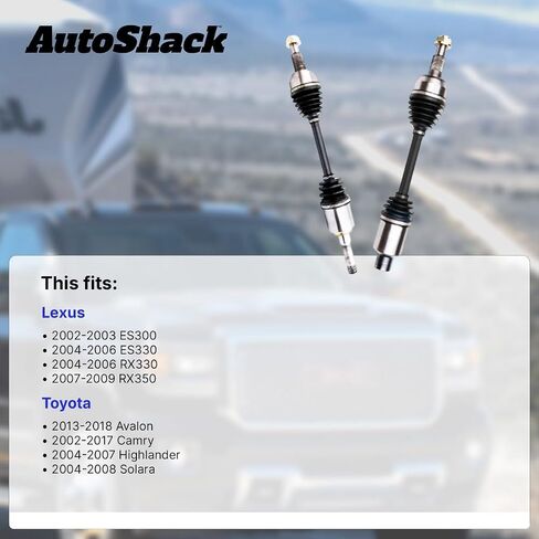 AutoShack Front Left CV Axle Shaft Assembly Replacement for 2002-2017 Toyota Camry FWD 2007-2009 Lexus RX350 FWD 2013-2018 Toyota Avalon FWD 2004-2007 Toyota Highlander FWD Driver Side DSK1263 in Saudi Arabia