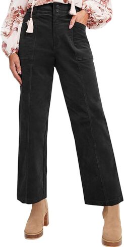 Acelitt Womens Casual Winter Straight Leg Elastic Waist Corduroy Pants with Pockets, S-XXL in Saudi Arabia