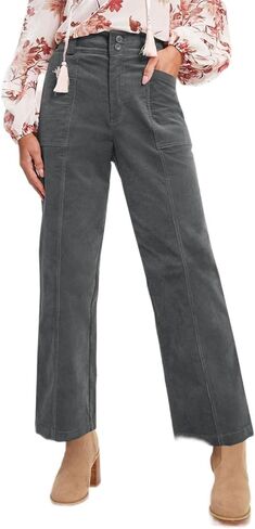 Acelitt Womens Casual Winter Straight Leg Elastic Waist Corduroy Pants with Pockets, S-XXL in Saudi Arabia