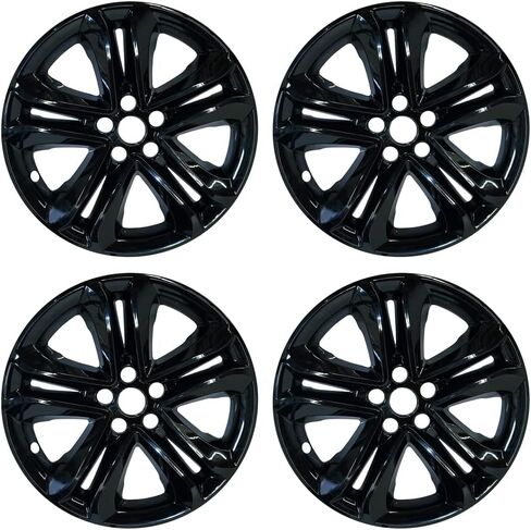 Set of 4 18" 5 Split Spoke Wheel Skins for Ford Edge SEL 2019-21 - Gloss Black in Saudi Arabia