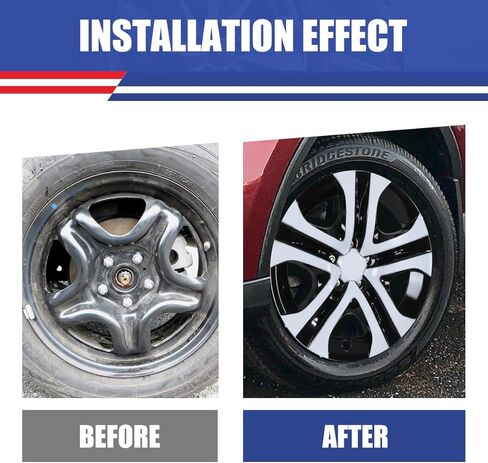 Nixon Offroad 17 Inch Hubcaps Fit for 2013-2018 Toyota RAV4, Compatible with Toyota RAV4 17'' Steel Wheels, PP Material Hub Caps Set of 4 (17-Inch, Black Lacquer & Silver Lacquer) in Saudi Arabia