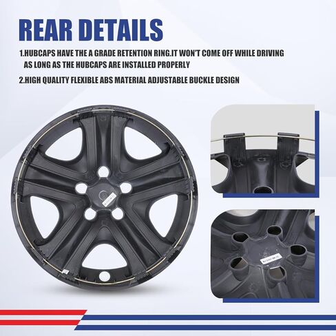 Nixon Offroad 17 Inch Hubcaps Fit for 2013-2018 Toyota RAV4, Compatible with Toyota RAV4 17'' Steel Wheels, PP Material Hub Caps Set of 4 (17-Inch, Black Lacquer & Silver Lacquer) in Saudi Arabia