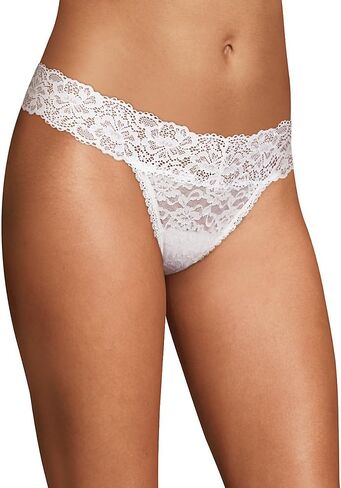 Maidenform Sexy Must Haves Lace Thong (White - 8) in Saudi Arabia