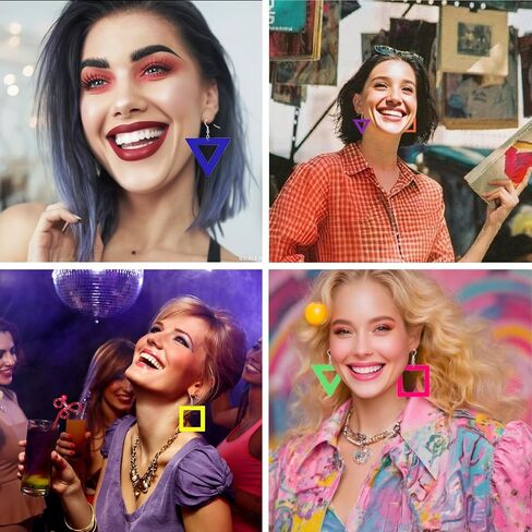 Neon Triangle & Square Earrings 3 Pairs Dangle Jewelry Retro Rave Party 80s 90s Accessories for Women Outfit in Saudi Arabia
