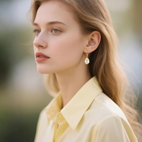 14K Real Gold Tree of Life Earrings for Women Solid Yellow Gold Opal Leverback Earrings Delicate Jewelry Birthday Gifts for Wife Mom in Saudi Arabia