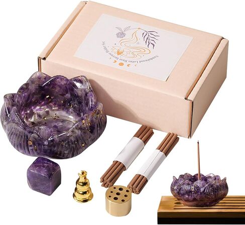Crystal Incense Burner, Flower Incense Holder Tray - Natural Handmade Incense Burner Ashtray for Yoga, Spa Room in Saudi Arabia