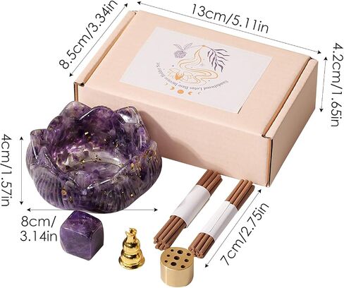 Crystal Incense Burner, Flower Incense Holder Tray - Natural Handmade Incense Burner Ashtray for Yoga, Spa Room in Saudi Arabia