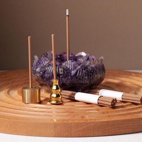Crystal Incense Burner, Flower Incense Holder Tray - Natural Handmade Incense Burner Ashtray for Yoga, Spa Room in Saudi Arabia