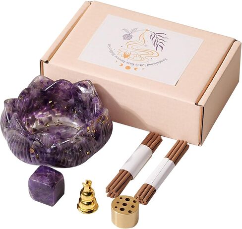 Crystal Incense Burner, Flower Incense Holder Tray - Natural Handmade Incense Burner Ashtray for Yoga, Spa Room in Saudi Arabia
