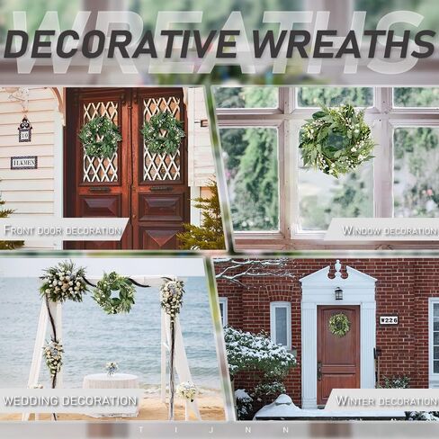 20'' Eucalyptus Wreath for Front Door, Porch, Window - Green Decoration for Home, Farmhouse - Spring, Summer, Autumn, All Seasons in Saudi Arabia