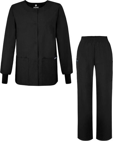 Adar Universal Women's Scrub Set - Warm-Up Scrub Jacket and Elastic Pull-On Pants in Saudi Arabia
