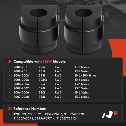 A-Premium 2 x Front To Frame Sway Bar Bushing Kit, Compatible with BMW 323i 2006-2008, 325Ci/325i/330i 2006, 328i 2007, 335i 2007-2008, 128i/135i 2008-2011, RWD in Saudi Arabia