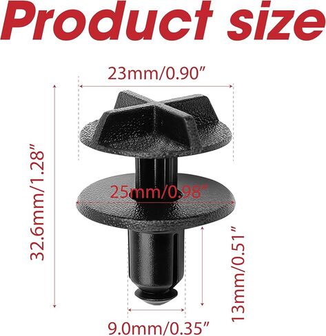 20PCS LR024316 Battery Cover Clip Screws Fastener Fit for 9mm Hole Compatible with Land Rover Range Rover, Nylon Plastic Retainer Push Fasteners Engine Sight Shield Trim Push-Type Clips for Cowl Panel in Saudi Arabia