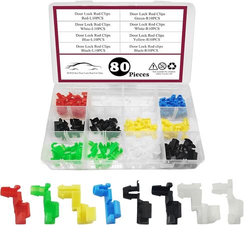 80pcs قفل الباب قفل مقاطع السيارة مجموعة تشكيلة ، مقاطع تثبيت الباب ، مقبض الباب الخلفي مقطع قضيب ، إكسسوارات السيارة اليسر in Saudi Arabia