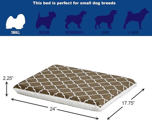 MidWest Homes for Pets Quiet Time Teflon Defender Dog Beds; Pet Beds Designed to Fit Folding Metal Dog Crates, Brown & White Geometric Pattern, 30-Inch in Kuwait