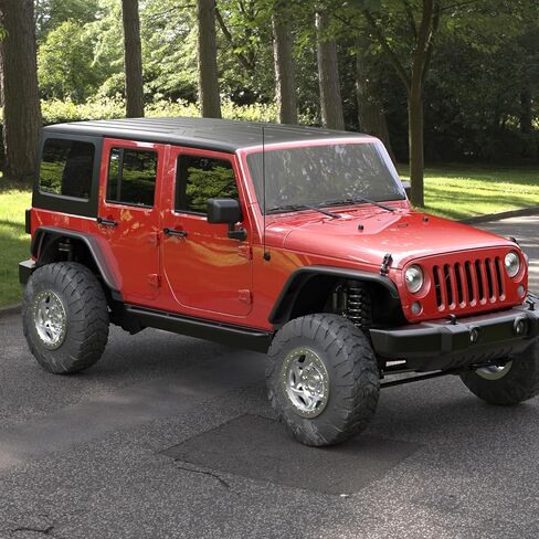 4 PCS Frend Fender Flares Flares Mud Guards متوافق مع Jeep Wrangler JK JKU Unlimited 2-Door/4-Door 2007-2018 ، و Guard Mud Guard Heafty Steel Wheel Guard Fender in Kuwait