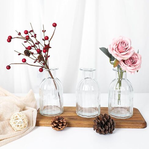 5.8“ High Small Flower Vases - Set of 16 Clear Glass Bud Vases - Vintage Rustic Centerpieces for Weddings, Events & Home Décor in Saudi Arabia