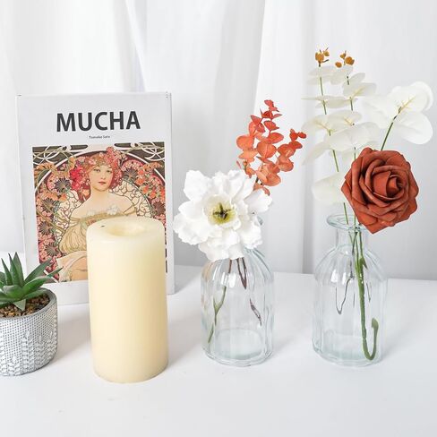 5.8“ High Small Flower Vases - Set of 16 Clear Glass Bud Vases - Vintage Rustic Centerpieces for Weddings, Events & Home Décor in Saudi Arabia