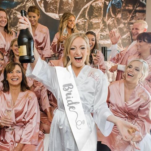 Bride Sash with Diamond Ring Icons Bride to Be White and Silver Glitter Bridal Sash for Bachelorette Wedding Bridal Shower Hen Party in Saudi Arabia