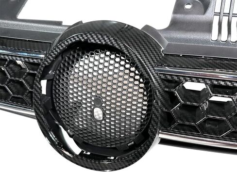 Black Carbon Fiber Print Front Bumper Grille Compatible with 2010 2011 2012 2013 2014 Volkswagen MK6 Golf/GTI/Jetta Sportwagen in Kuwait