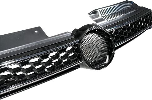 Black Carbon Fiber Print Front Bumper Grille Compatible with 2010 2011 2012 2013 2014 Volkswagen MK6 Golf/GTI/Jetta Sportwagen in Kuwait