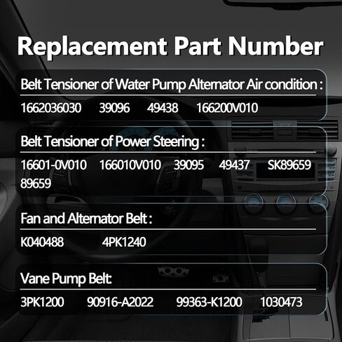 مجموعة بكرة توتر الحزام متوافقة مع Camry 2.5L 2010 2011 محل 1662036030 16601-0V010 K040488 3PK1200 in Saudi Arabia
