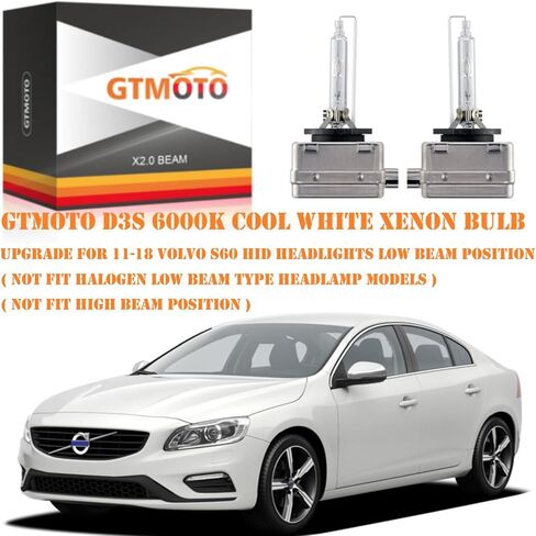 لعام 2011 2012 2013 Volvo S60 C30 C70 HID HED HED HED BEAW مع D3S XENON BULB فقط ، T5 OEM 35W MENTIVE MENDAMP ، 6000K COOL WHITE D3SC1 BI-XENON MUBLED LIGHT ، 2 PACK in Saudi Arabia