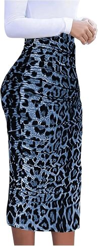 Floerns نساء الفهد الأنيقة طباعة rouched bodycon قلم رصاص الطول الطويل in Kuwait
