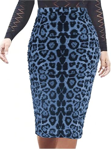 Floerns نساء الفهد الأنيقة طباعة rouched bodycon قلم رصاص الطول الطويل in Kuwait