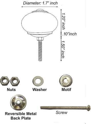 Perilla Home Printed Ceramic Knobs for Cabinet Vintage Kitchen - Set of 8 Assorted Decorative Cupboard Door & Wardrobe Drawer Pulls Chrome Hardware Handle Mix Design Knobs (White & Black) in Kuwait
