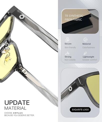 نظارات Anyluv Blue Light Men Women Computer Gaming Glasses Anti Eyestrain Lightweight Light Light Glockes Glockes in Kuwait