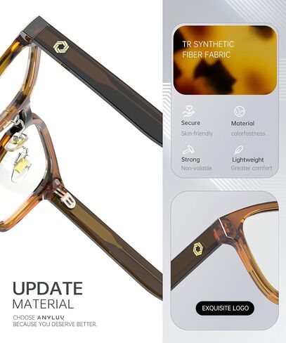 نظارات Anyluv Blue Light Men Women Computer Gaming Glasses Anti Eyestrain Lightweight Light Light Glockes Glockes in Kuwait