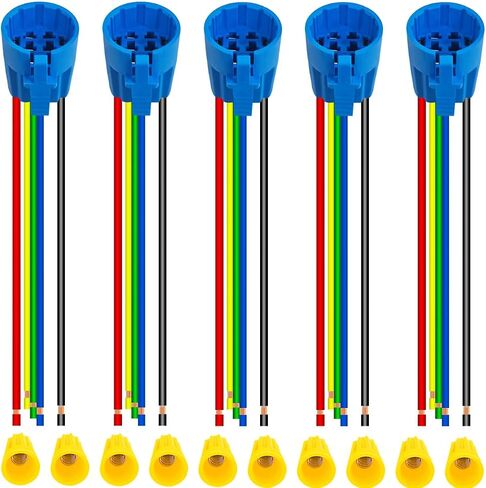 3PCS 22mm Push Button Switch Pigtail Wire Connector Socket with Buckle 5Pin Copper Wire 20AWG Harness Plug PA66 Shell with Terminal Cap for Marine Car Truck Computer (150mm/5.90inch) in Kuwait