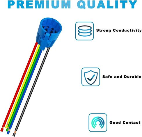 3PCS 22mm Push Button Switch Pigtail Wire Connector Socket with Buckle 5Pin Copper Wire 20AWG Harness Plug PA66 Shell with Terminal Cap for Marine Car Truck Computer (150mm/5.90inch) in Kuwait