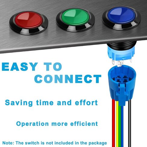 3PCS 22mm Push Button Switch Pigtail Wire Connector Socket with Buckle 5Pin Copper Wire 20AWG Harness Plug PA66 Shell with Terminal Cap for Marine Car Truck Computer (150mm/5.90inch) in Kuwait