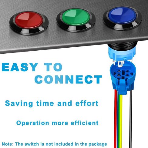 3PCS 22mm Push Button Switch Pigtail Wire Connector Socket with Buckle 5Pin Copper Wire 20AWG Harness Plug PA66 Shell with Terminal Cap for Marine Car Truck Computer (150mm/5.90inch) in Kuwait