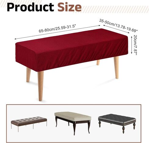 uxcell Dining Bench Cover, Stretch Piano Long Bench Stool Slipcover, Rectangle Washable Seat Cushion Protector for Living Room, Bedroom and Kitchen, Black in Saudi Arabia