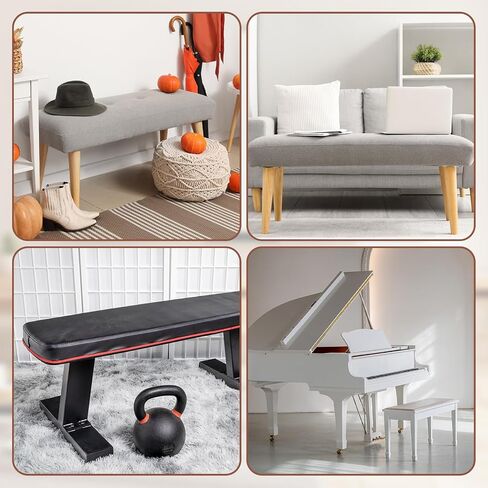 uxcell Dining Bench Cover, Stretch Piano Long Bench Stool Slipcover, Rectangle Washable Seat Cushion Protector for Living Room, Bedroom and Kitchen, Black in Saudi Arabia