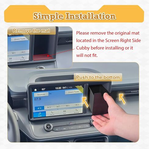 Dashboard Organizer Drawer Compatible with 2022 2023 2024 Ford Maverick Interior Accessories, Dash Cubby Drawer Hidden Storage Box Custom-fit Screen Right Side Cubby Insert Durable ABS in Saudi Arabia