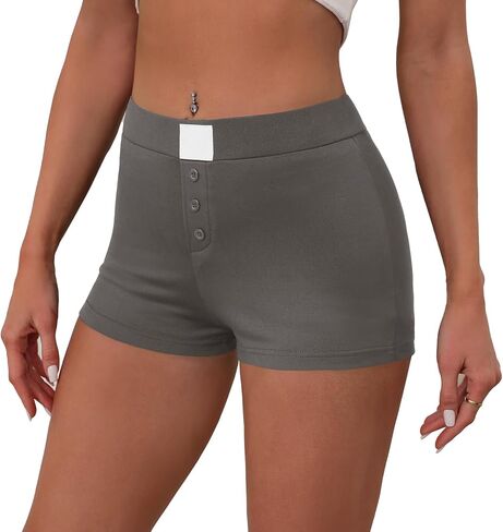 OLYCN Women's Micro Shorts Y2K Low Rise Slim Fit Elastic Button Front Comfy Shorts Sexy Pj Bottoms in Saudi Arabia