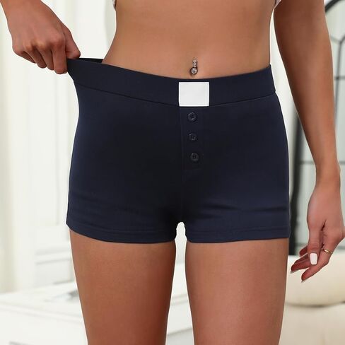 OLYCN Women's Micro Shorts Y2K Low Rise Slim Fit Elastic Button Front Comfy Shorts Sexy Pj Bottoms in Saudi Arabia