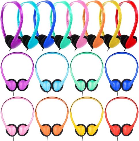 20 Pack Bulk Classroom Headphones for Students Kids School Wholesale Headphones Class Set with 3.5mm Jack for Chromebook Laptop PC Computer Black in Saudi Arabia
