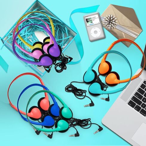 20 Pack Bulk Classroom Headphones for Students Kids School Wholesale Headphones Class Set with 3.5mm Jack for Chromebook Laptop PC Computer Black in Kuwait