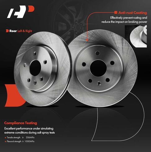 A-Premium 12.40 inch (315mm) Rear Vented Disc Brake Rotors Compatible with Select Chevy, Buick, Cadillac and Saab Models - Camaro, Impala, Malibu, 9-5, Allure, LaCrosse, Regal, CT5, CT6, XTS, 2-PC Set in Saudi Arabia