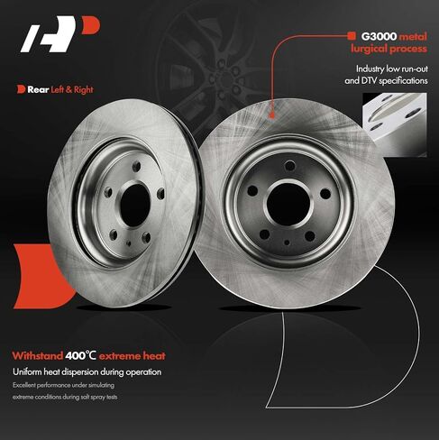 A-Premium 12.40 inch (315mm) Rear Vented Disc Brake Rotors Compatible with Select Chevy, Buick, Cadillac and Saab Models - Camaro, Impala, Malibu, 9-5, Allure, LaCrosse, Regal, CT5, CT6, XTS, 2-PC Set in Saudi Arabia